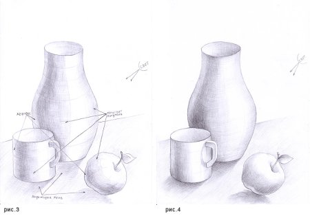 Поэтапное рисование натюрморта для детей