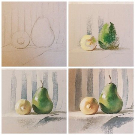 Этапы рисования пейзажа для детей