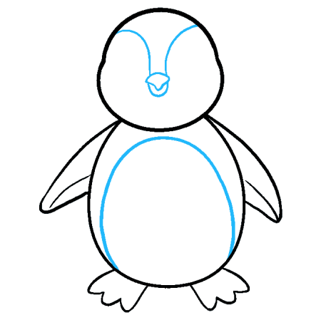 Рисование пингвина для детей