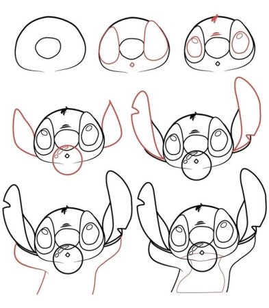 Стич поэтапное рисование