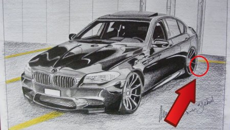 Машина BMW сбоку лёгкая