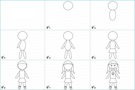 Девочка рисунок карандашом для детей