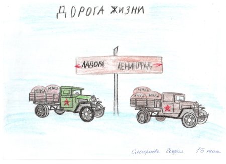 Блокада Ленинграда дорога жизни рисунки