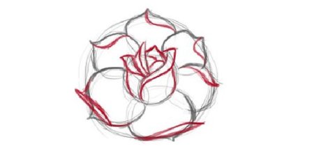 Аленький цветочек поэтапное рисование