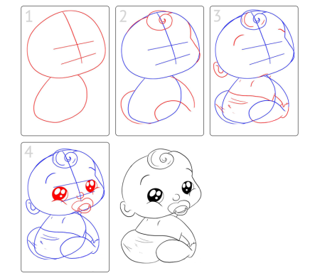 Поэтапное рисование для детей