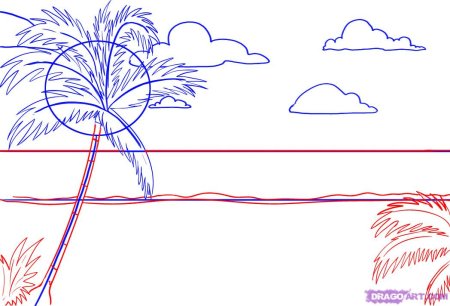 Поэтапные рисунки море