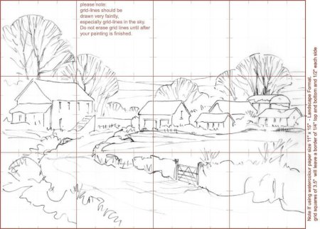Этапы рисования пейзажа