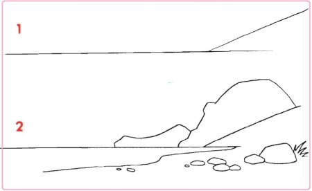 Поэтапное рисование гор