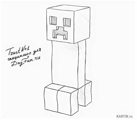 КРИПЕР майнкрафт рисунок карандашом