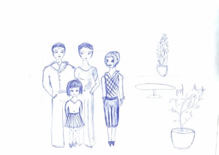 Рисунок про семью карандашом