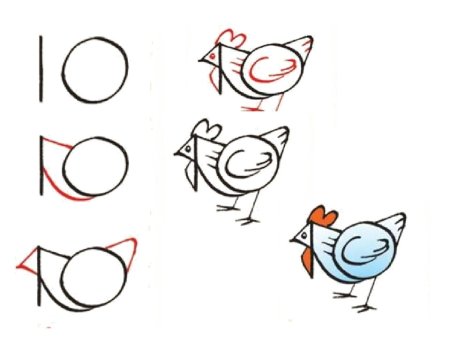 Рисование зверей из цифр