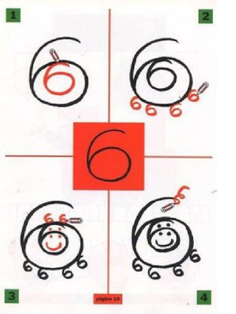 Пошаговое рисование из цифр для детей