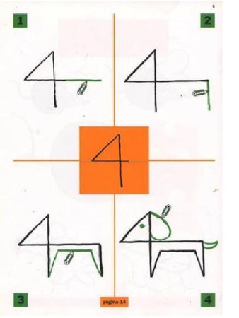 Рисование из цифр животных для детей