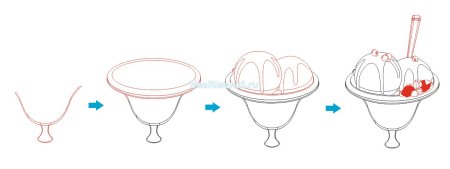 Поэтапное рисование торта для детей