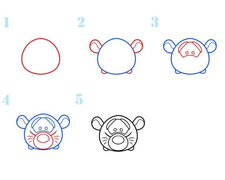 Пошаговое рисование тигра для детей