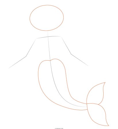 Поэтапное рисование русалки