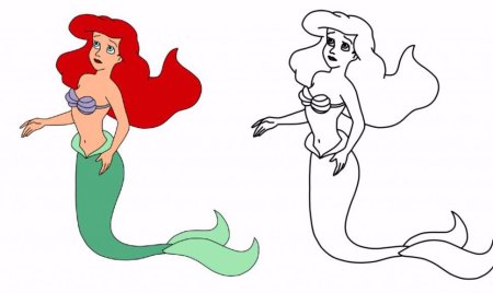 Русалочка по шагам для ребенка