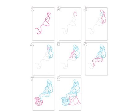 Поэтапное рисование русалки