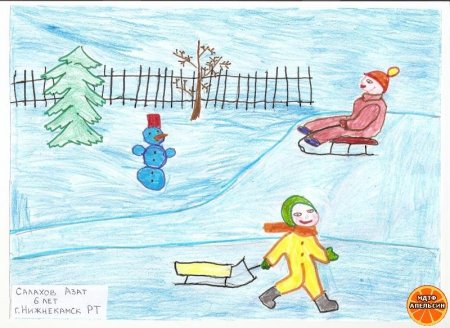 Рисование зимняя прогулка