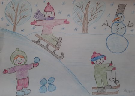 Рисование 3 класс зимние забавы