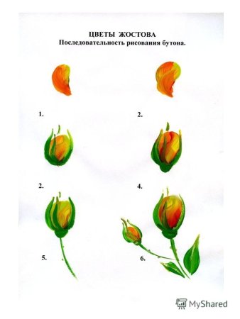 Жостово элементы росписи для детей