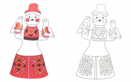 Каргопольская игрушка Полкан раскраска