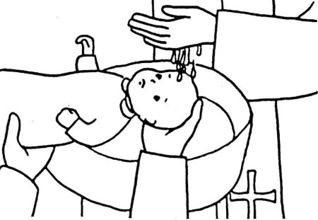 Раскраска Иоанн Креститель крестит Иисус