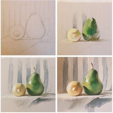 Рисование натюрморта пошагово