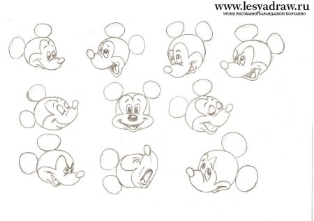 Схема рисования мультяшек