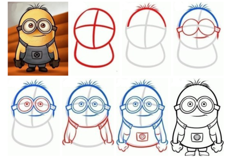 Пошаговое рисование мультяшных героев