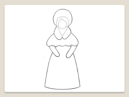 Трафарет дымковской игрушки Барыня