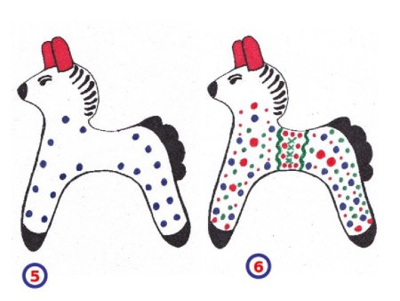 Дымковская лошадка трафарет