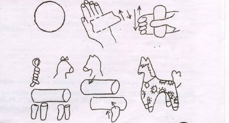 Народная игрушка лошадка Дымковская