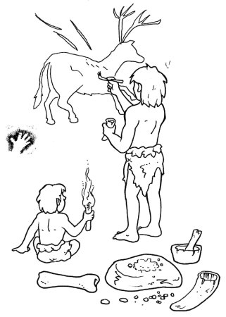 Наскальные рисунки раскраска