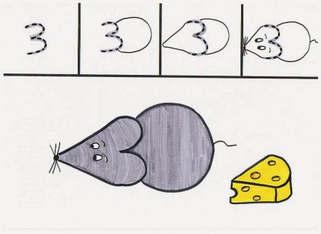 Пошаговое рисование из цифр