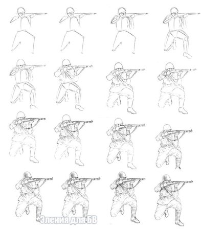 Танк т-34 рисунок поэтапно