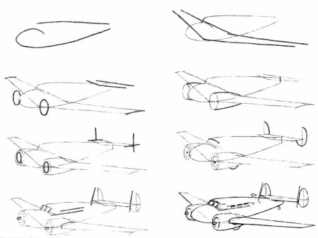 Военный самолет рисунок