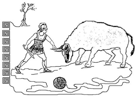 Миф о Тесее и Минотавре рисунок