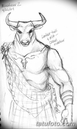 Нарисовать Минотавра карандашом