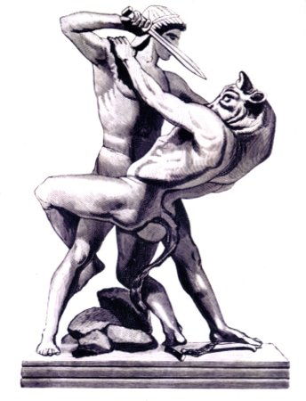 Минотавр рисунок карандашом