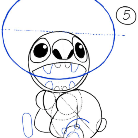 Нарисовать Стича по этапно