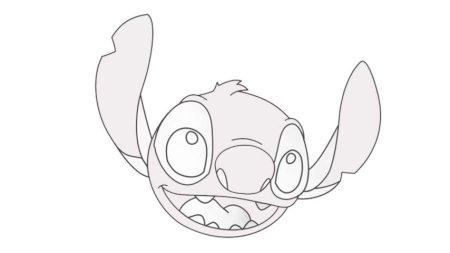 Лило и Стич простым карандашом