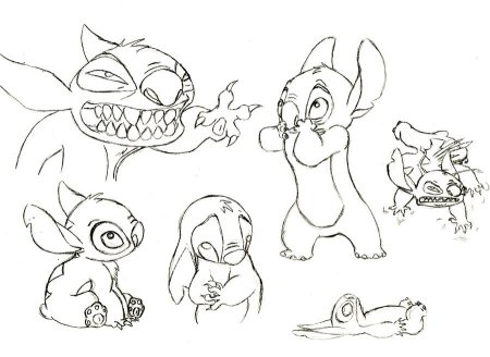 Маленькие раскраски Стича