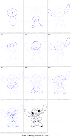 Стич рисунок легкий поэтапно