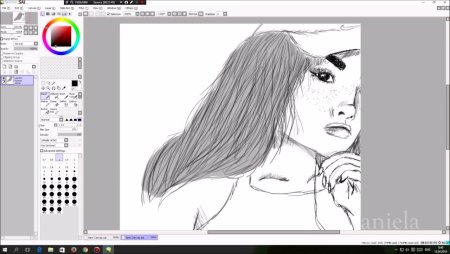 Рисование скетчей на графическом планшете