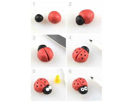 Поэтапная лепка Божьей коровки