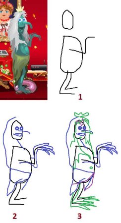 Поэтапный рисунок Кикиморы