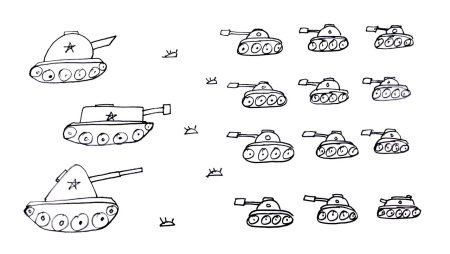 Танк рисунок сбоку детский