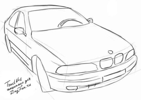 Рисунок автомобиля пошагово
