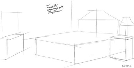 Перспектива комнаты сбоку